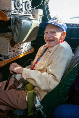 Joe Ryan with his smile!  Enjoying the B-17 ride.